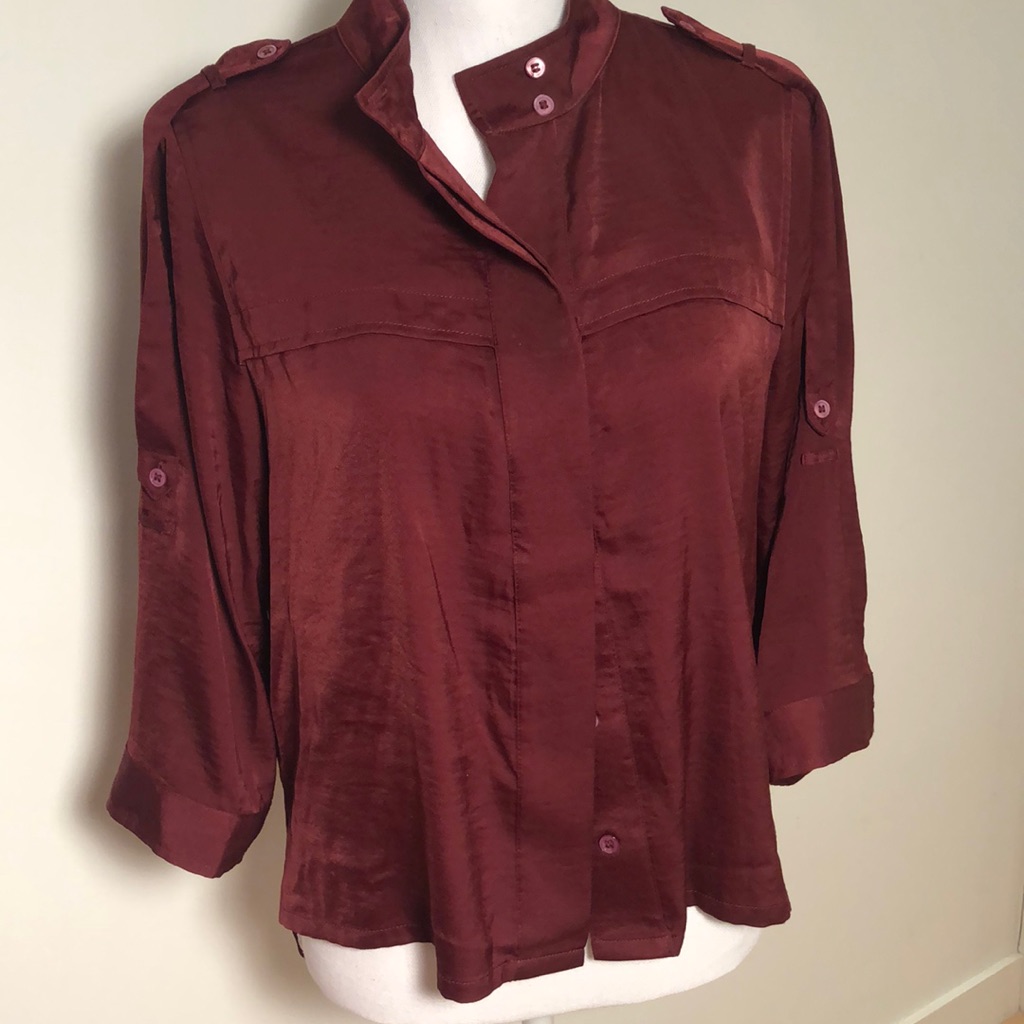 Bcbg Max Azria Wine Top Size Med Blouse Women’s Top